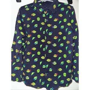 TMNT® X Andy & Evan® Half Shell Heroes Knit Button-Down, Navy size 7 youth